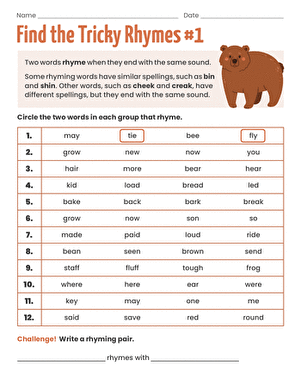 Find the Tricky Rhymes #1