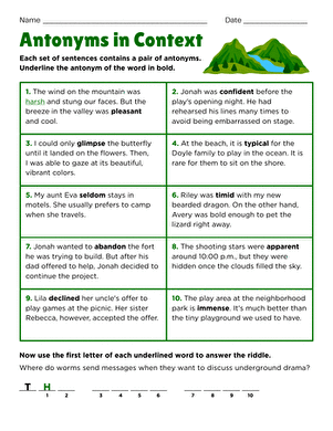 Antonyms in Context