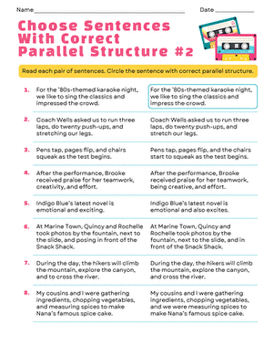 Choose Sentences With Correct Parallel Structure #2