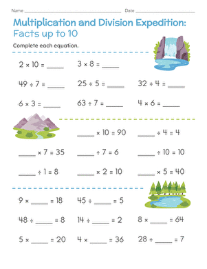 Multiplication and Division Expedition: Facts up to 10