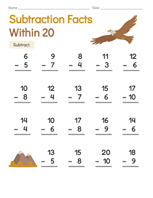 Subtraction Facts Within 20
