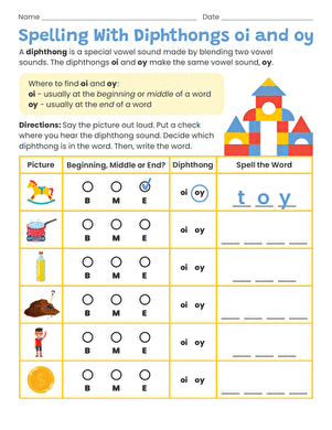 Spelling With Diphthongs oi and oy