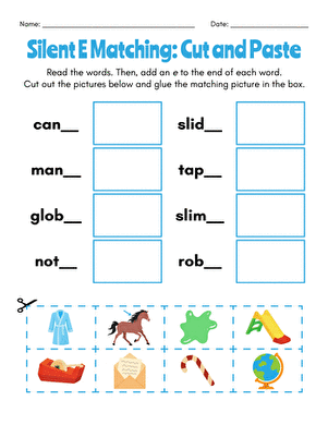 Silent E Matching: Cut and Paste
