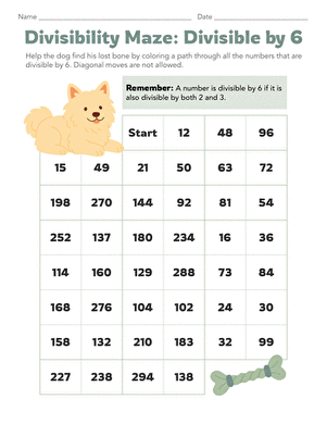 Divisibility Maze: Divisible by 6