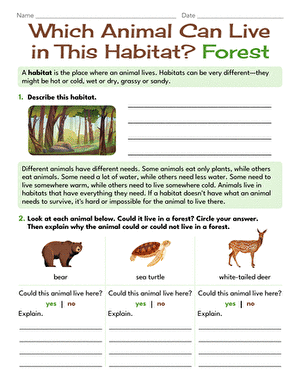 Which Animal Can Live in This Habitat? Forest