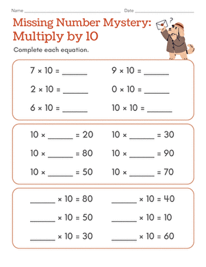 Missing Number Mystery: Multiply by 10