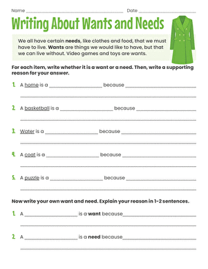 Writing About Wants and Needs