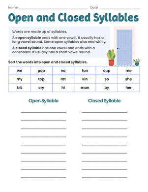 Open and Closed Syllables