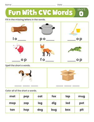 Fun With Short O CVC Words