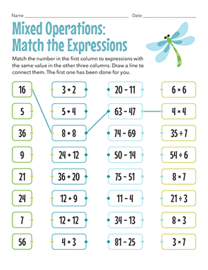 Mixed Operations: Match the Expressions