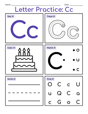 Letter Practice: Cc