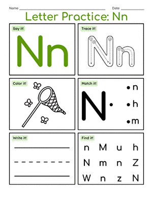 Letter Practice: Nn