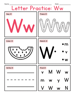 Letter Practice: Ww