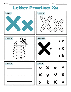 Letter Practice: Xx
