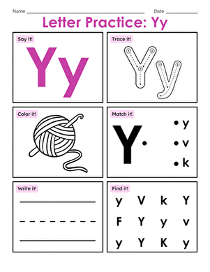Letter Practice: Yy