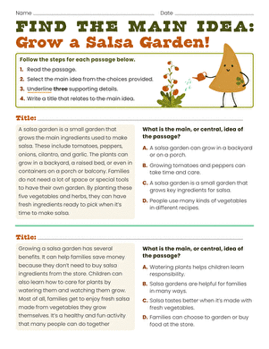 Find the Main Idea: Grow a Salsa Garden! 