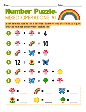 Number Puzzle: Mixed Operations #1
