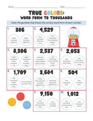 True Colors: Word Form to Thousands