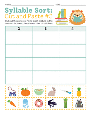 Syllable Sort: Cut and Paste #3