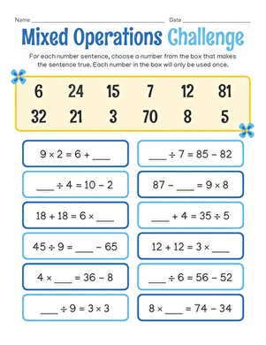 Mixed Operations Challenge