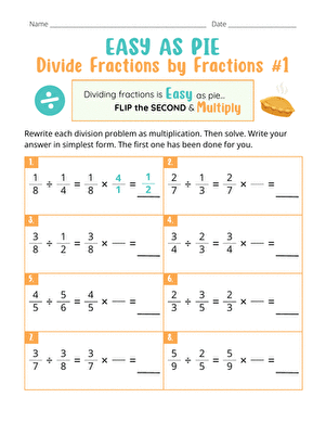 Easy as Pie: Divide Fractions by Fractions #1