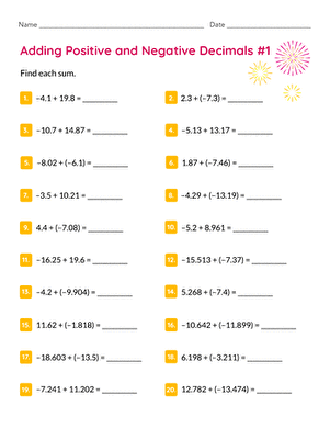 Adding Positive and Negative Decimals #1