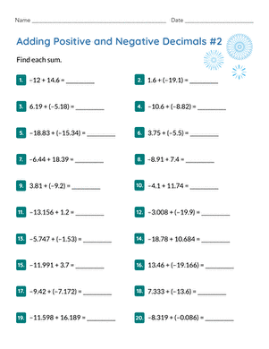 Adding Positive and Negative Decimals #2