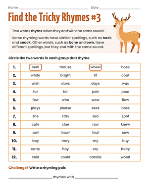 Find the Tricky Rhymes #3