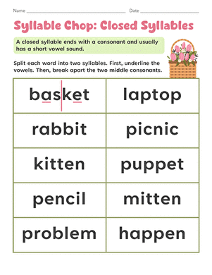 Syllable Chop: Closed Syllables