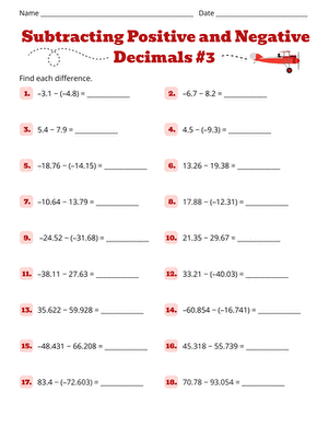 Subtracting Positive and Negative Decimals #3