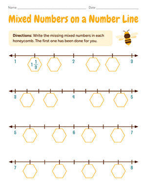 Mixed Numbers on a Number Line