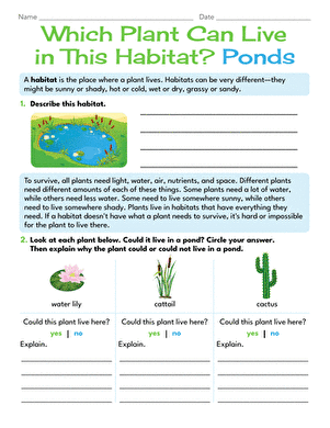 Which Plant Can Live in This Habitat? Ponds