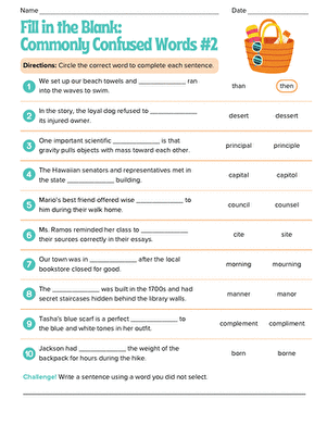 Fill in the Blank: Commonly Confused Words #2