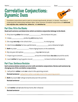 Correlative Conjunctions: Dynamic Duos