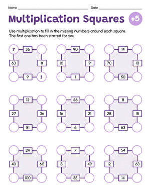Multiplication Squares #5
