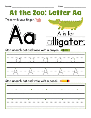 At the Zoo: Letter Aa