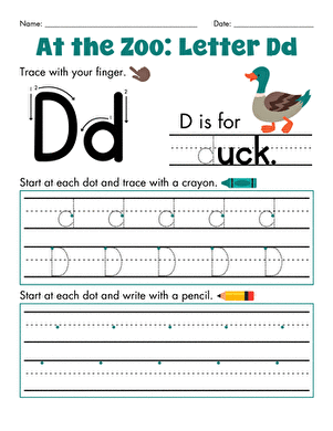 At the Zoo: Letter Dd