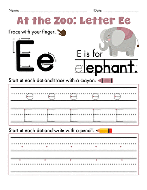 At the Zoo: Letter Ee