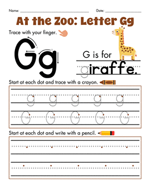 At the Zoo: Letter Gg