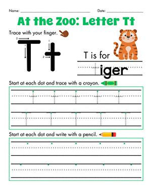 At the Zoo: Letter Tt