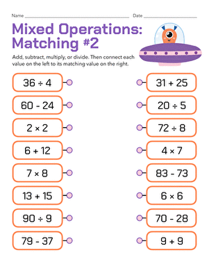 Mixed Operations: Matching #2