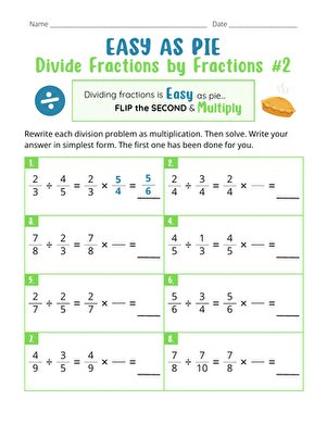 Easy as Pie: Divide Fractions by Fractions #2