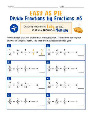 Easy as Pie: Divide Fractions by Fractions #3