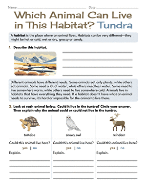 Which Animal Can Live in This Habitat? Tundra