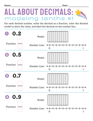 All About Decimals: Modeling Tenths #1
