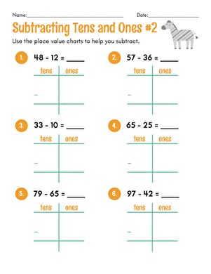 Subtracting Tens and Ones #2