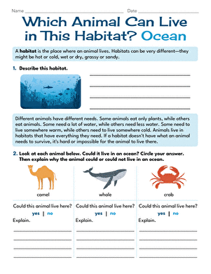 Which Animal Can Live in This Habitat? Ocean