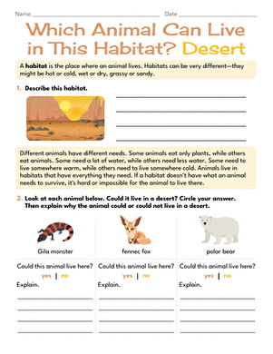 Which Animal Can Live in This Habitat? Desert