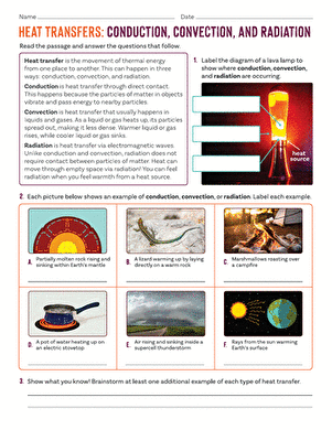Heat Transfers: Conduction, Convection, and Radiation