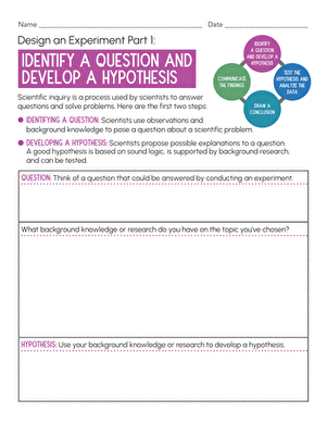 Design an Experiment Part 1: Identify a Question and Develop a Hypothesis